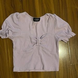 Pastel Purple Milkmaid Puff Sleeve Top Cider Small